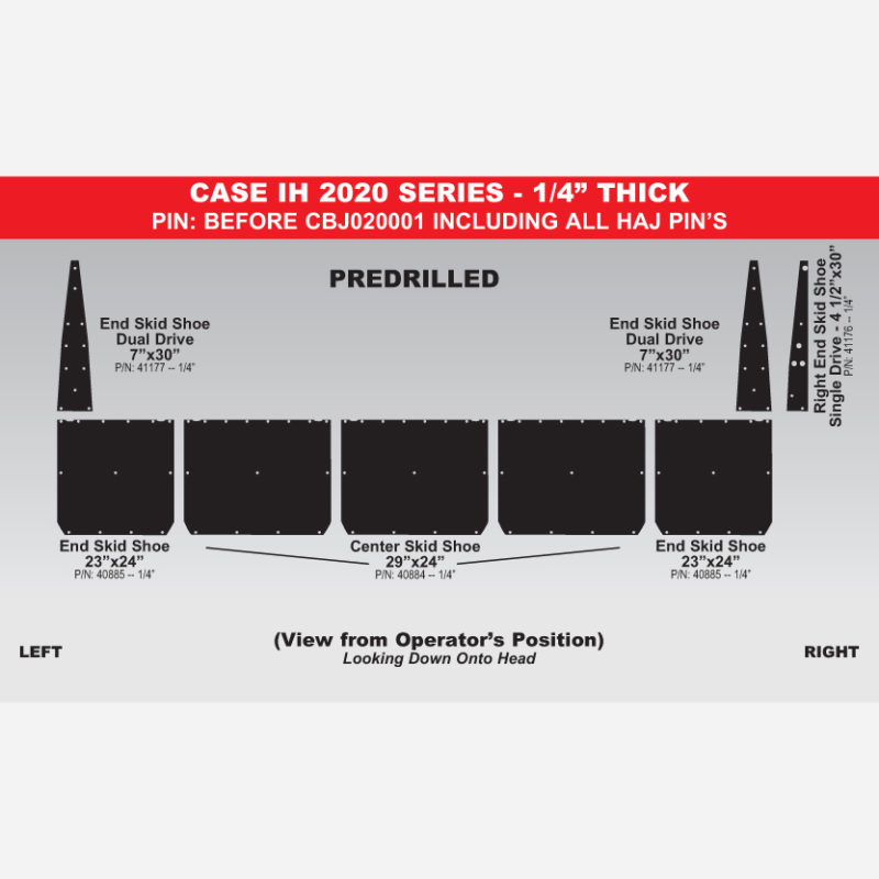Case IH 2020 Skid Shoe Sets - PIN: Before CBJ020001 & All HAJ PINs