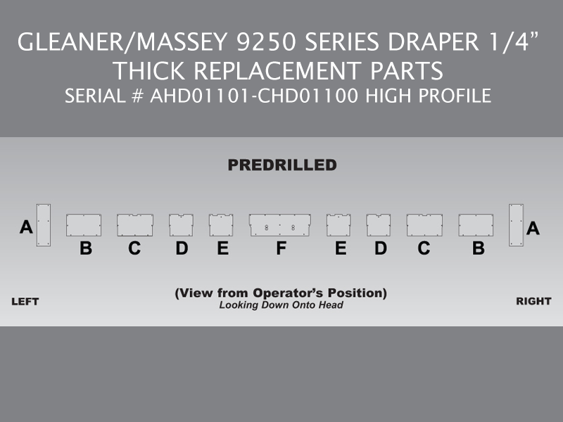 Gleaner/Massey 9250 Skid Shoe Sets - Serial #AHD01101-CHD01100 HIGH PROFILE