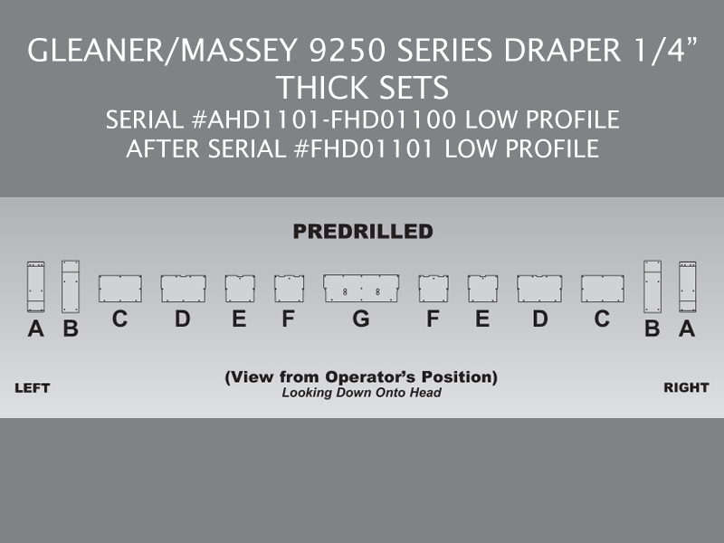 Gleaner/Massey 9250 Skid Shoe Sets - After Serial #FHD01100 LOW PROFILE