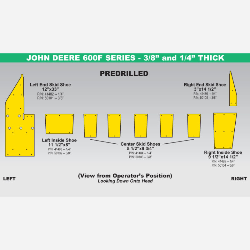 John Deere 600 flex draper skid shoe layout
