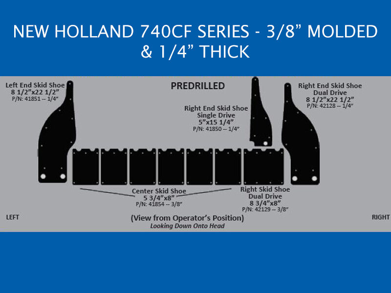 UHMW Skid Shoe Sets for New Holland 740CF