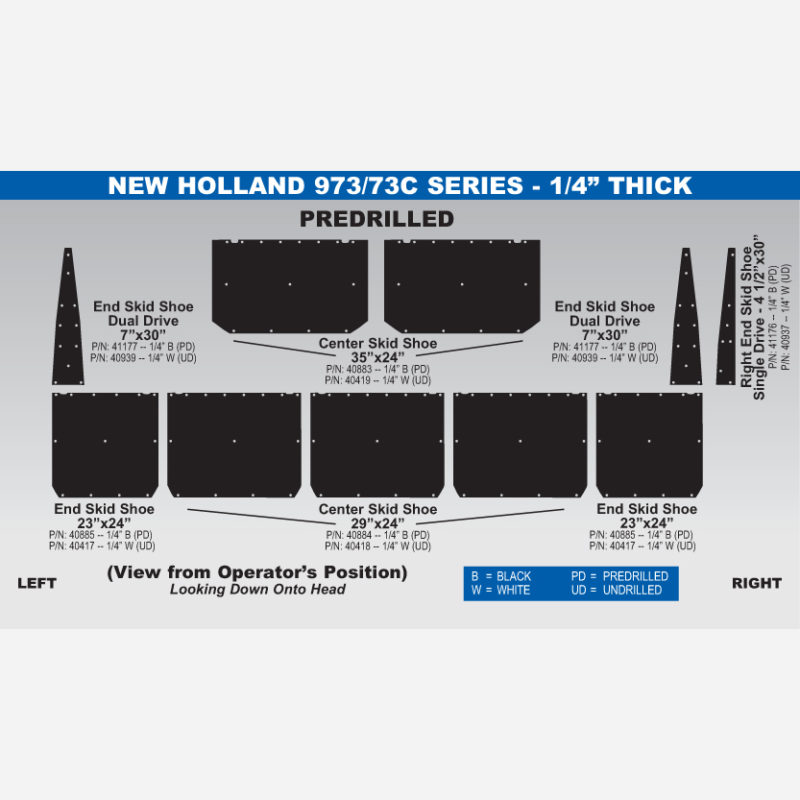 New Holland 973 skid shoe layout