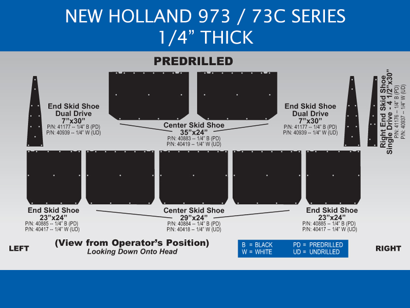 New Holland 973, 73C Skid Shoe Sets