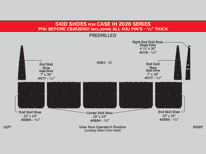 Case IH 2020 Skid Shoe Sets - PIN: Before CBJ020001 & All HAJ PINs