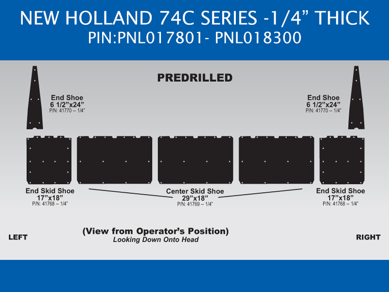 New Holland 74C Skid Shoe Sets - PIN: PNL017801 - PNL018300