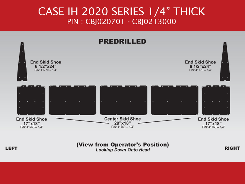 Case IH 2020 PIN: CBJ020701-CBJ021300 Skid Shoe Replacement Parts