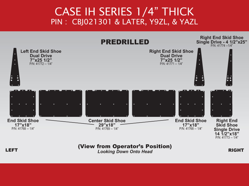 Case IH 2020 Skid Shoe Sets - PIN: CBJ021301 & Later, Y9ZL & YAZL