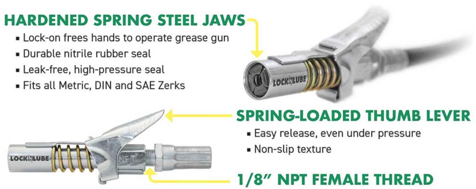 LockNLube grease gun features